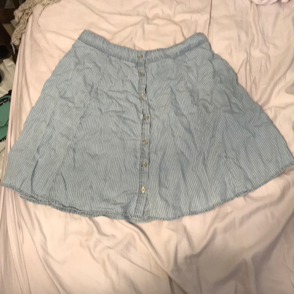 Striped light jean skirt